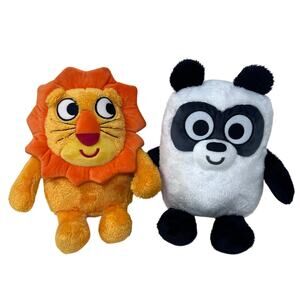 Kohls Cares Jimmy Fallon Plush‎ Set of 2 Panda Teddy Bear Stuffed Orange Lion